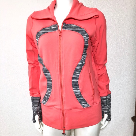 lululemon athletica Tops - Lululemon zip up sweatshirt jacket coral pink 8